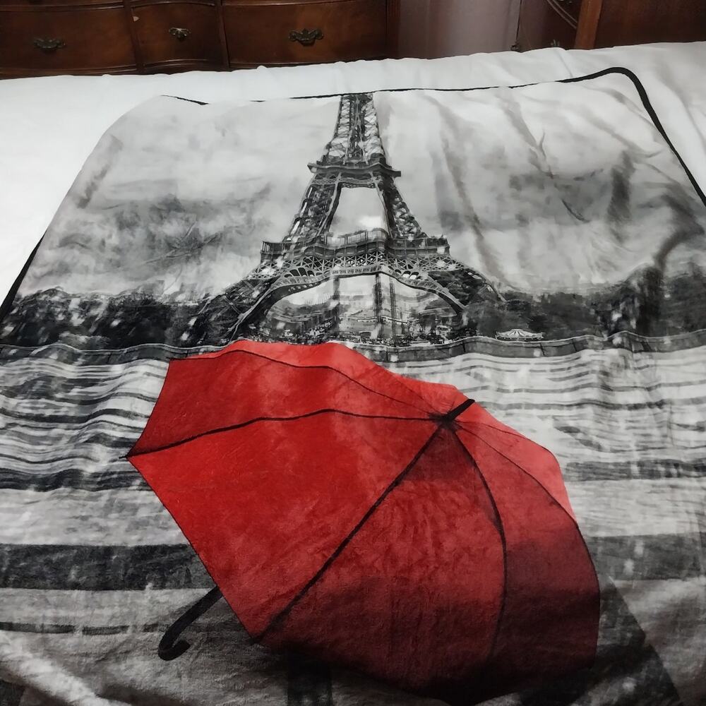 Paris Themed  Plush Throw Blanket